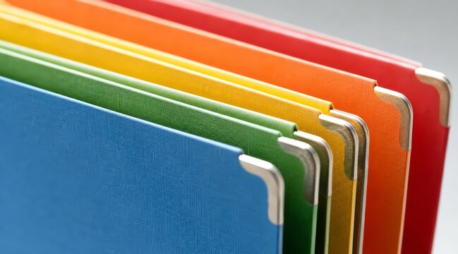 Color-coded tabbed index folders macro view
