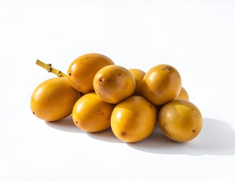 Small bunch of fresh yellow date palm fruits