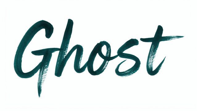 Elegant cursive ghost text design