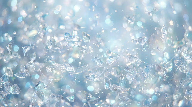 Abstract background featuring soft glowing white and blue bokeh lights creating a magical shimmering atmosphere perfect for holiday celebrations and festive winter event designs