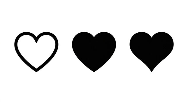 Heart Symbol and Favorite Like Line and Glyph Icon Set Vector Illustration