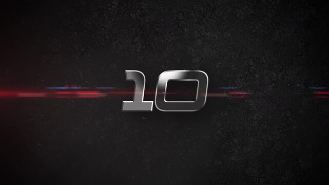 Countdown Dark Cinematic Lens Flare with Horizontal Red Light Streak Movie Grunge Action Cinematic Title Trailer Animation Background