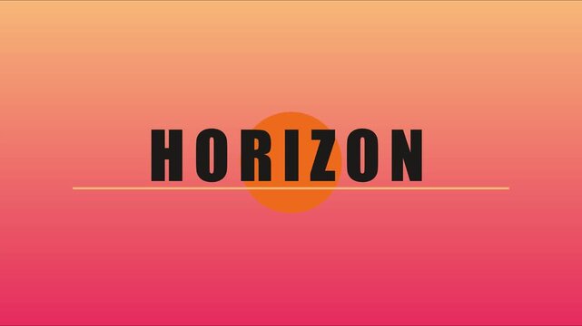 Horizon motion with rising sun animation on gradient 4k background