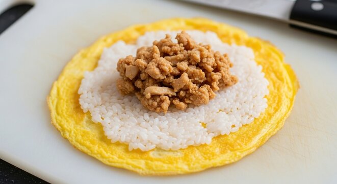 Prepared egg rice dish