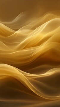 Golden Abstract Flowing Waves Generative AI