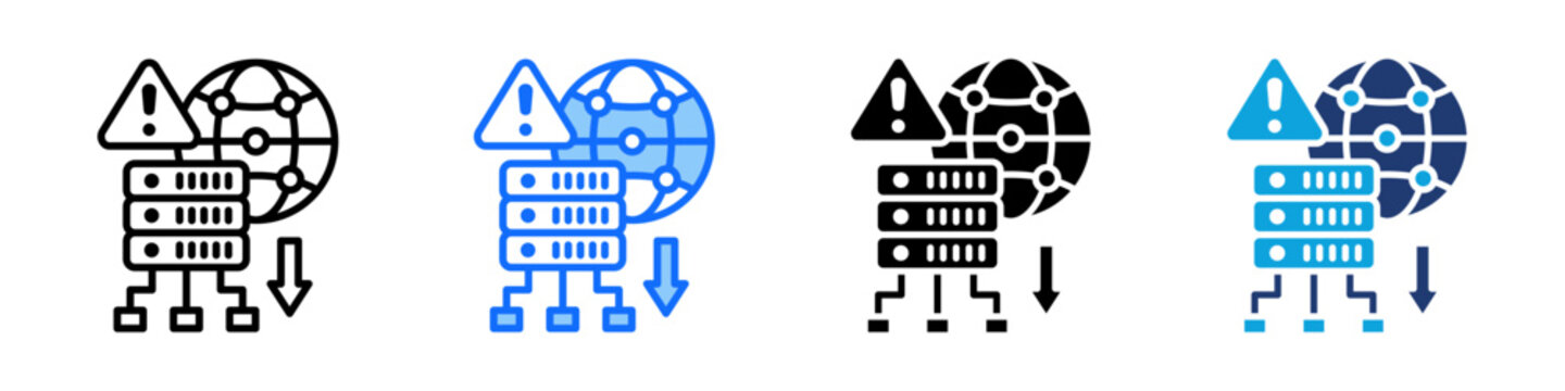 Proxy Error Icon Set Multi Style Vector Illustration
