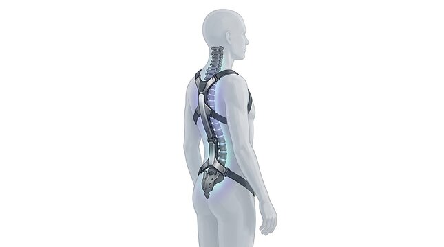 Medical spinal exoskeleton for back support and rehabilitation