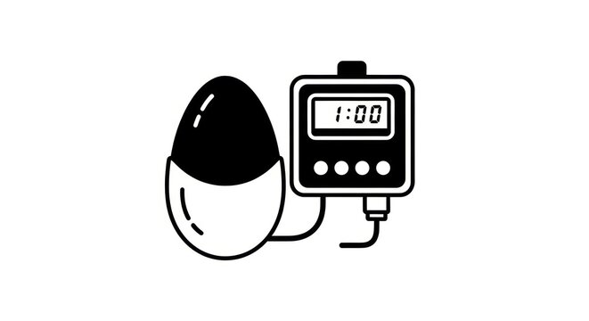 Stopwatch timer and egg icon.