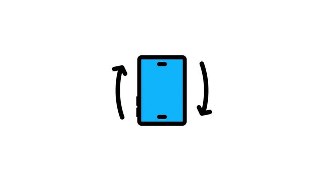 Smart phone Rotation Icon with Circular Arrows Representing Mobile Screen Orientation, Device Control, Landscape and Portrait Mode, Display Adjustment and Modern Technology Interface Concept.4k video.