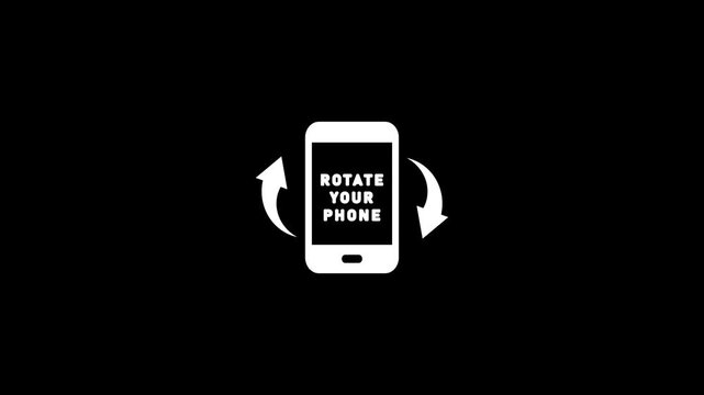 Smart phone Rotation Icon with Circular Arrows Representing Mobile Screen Orientation, Device Control, Landscape and Portrait Mode, Display Adjustment and Modern Technology Interface Concept.4k video.