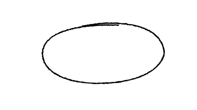 Hand drawn circle in red marker animation. Hand drawn circle in red marker. red circle highlighter scribble animation. 4k motion graphic video