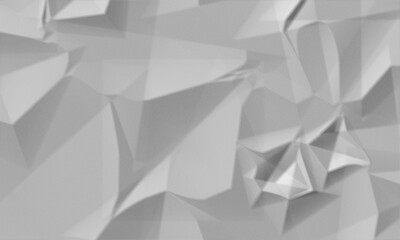 Obraz premium Abstract geometric background with low poly texture, white crumpled paper pattern, 3d render of triangular shapes, modern minimalist wallpaper
