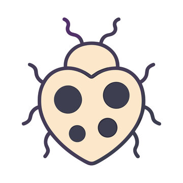 Heart shaped ladybug illustration