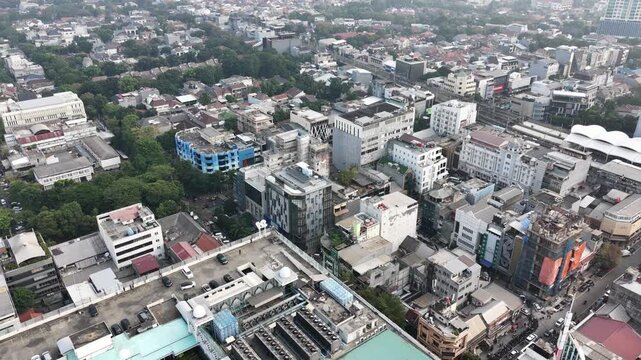 Dense Urban District in Blok M Jakarta Aerial View