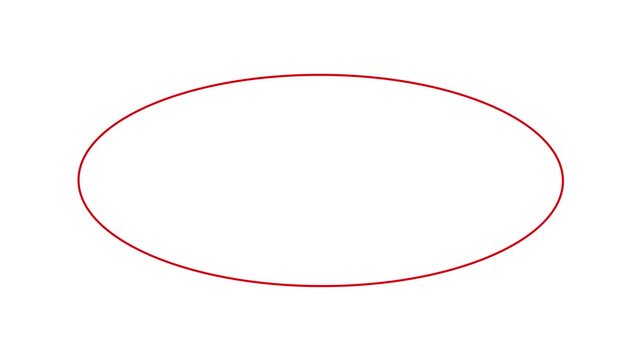 Red circle highlighter scribble animation. hand drawing circles animation on black background. 4k video animation, Oval Scribble Animation &ndash; Hand Drawn Doodle Sketch Ellipse