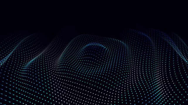 Abstract digital particle wave motion animation data visualization footage
