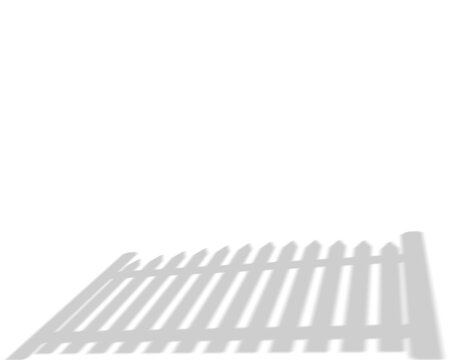 Shadow of a picket fence isolated on transparent background