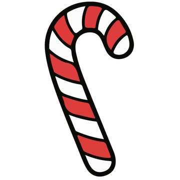 christmas candy cane, Red and White Christmas Candy Cane Vector Illustration PNG Isolated Transparent Background