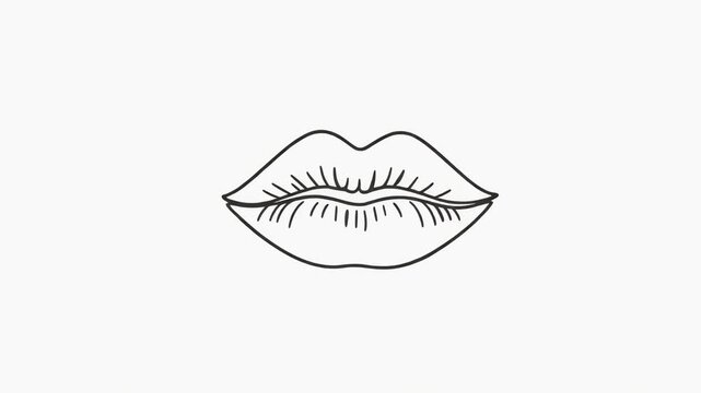 animated drawing lips transformation sequence, hand-drawn style