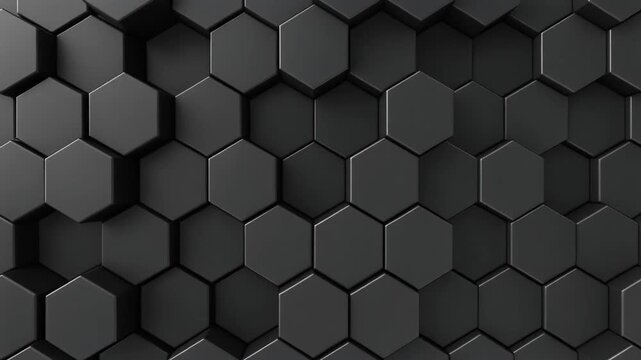 Abstract Dark Hexagonal Surface Motion Background