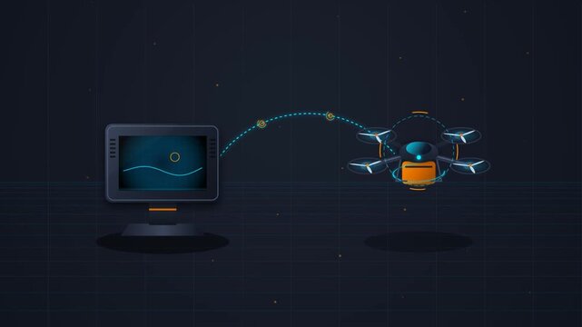 Animated Drone Delivery Controlled by Computer Interface