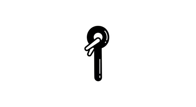 Simple black and white key icon.
