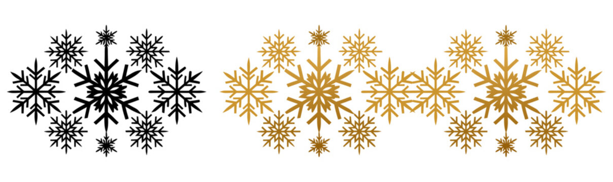 Golden and blue floral wreaths with decorative