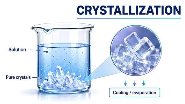 Crystallization Process in Chemistry &ndash; Formation of Pure Crystals from a Solution