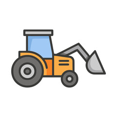 Naklejka premium Tractor with Front Loader Icon