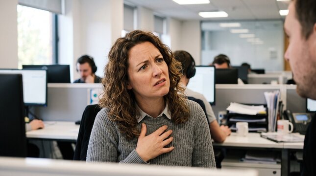 Coworker Gives an Excuse Me Reaction to Unexpected Workplace Statement, Expressing Disbelief, Confusion, Surprise, Skepticism, Misunderstanding, and Communication Tension