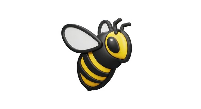 Cartoon bee flying with big eyes.