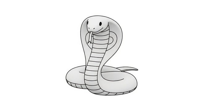Cartoon cobra snake animal illustration.
