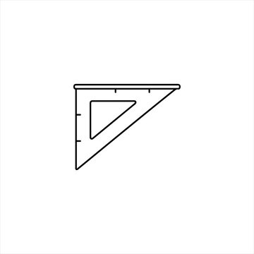 Triangle ruler set square line icon for drawing
Triangle ruler set square outline line icon for engineering drawing and construction measurement tools on white background