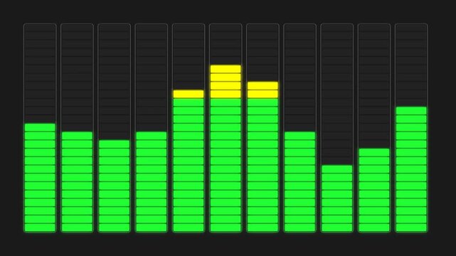 Digital Audio Equalizer HUD Spectrum Background Loop 4K Music Visualizer
