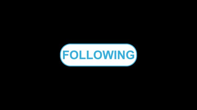 Blue Follow Button Social Media Click Animation Overlay Loop