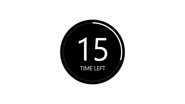 Black circular 20 second countdown timer
