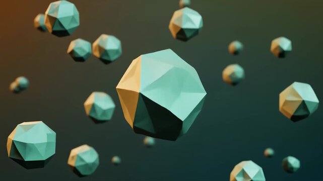Floating abstract polygons loop background animation