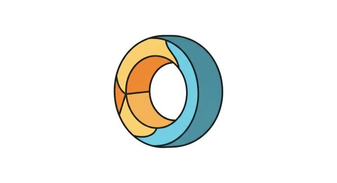 Colorful 3D Ring Graphic Element Design.