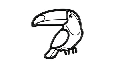 Naklejka premium Colorful illustration of a toucan bird.