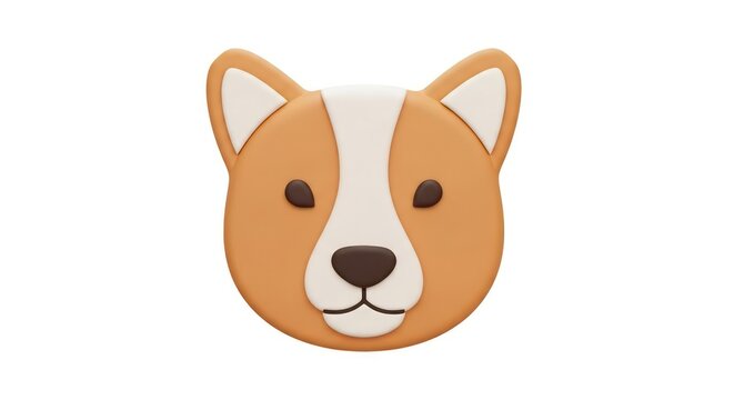 Corgi dog face illustration graphic design.