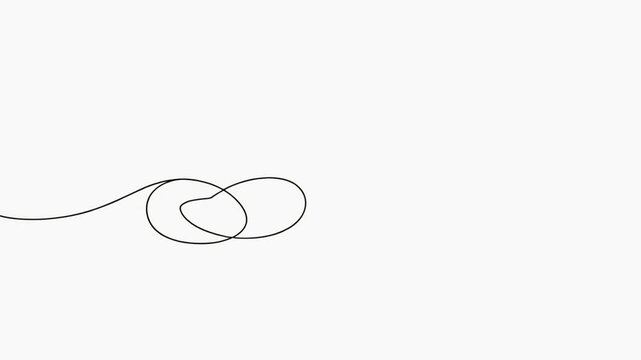 Minimalist Hand Drawn Line Animation of a Wave Loop
