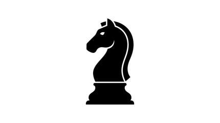 Black chess knight silhouette on white background for strategy and leadership concepts © Muhammad
