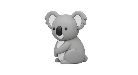 Naklejka premium Cute koala bear toy sitting down.
