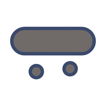 Abstract shape with rounded rectangle and two circles