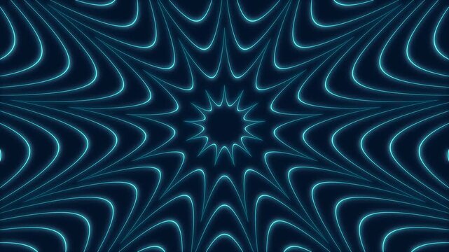 Glowing neon blue star web loop.4K abstract lines geometric video effect background for futuristic designs.