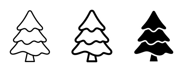 Fototapeta premium Nature tree icon set outline, solid and color styles