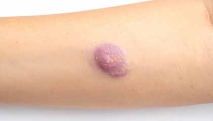 Fototapeta premium Purple Raised Skin Lesion on Forearm