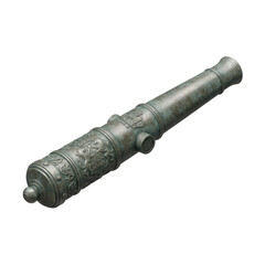 Fototapeta premium Antique Bronze Cannon Barrel with Ornate Royal Engravings