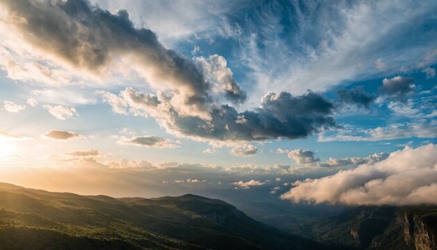 Time lapse of Majestic sunset or sunrise landscape Amazing light of nature cloudscape sky and Clouds moving away
