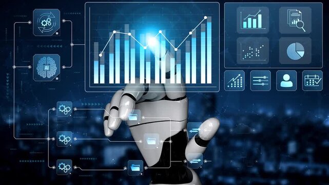 AI-generated interface showing seamless data integration from cloud and database into automated analytics dashboard for business insights and performance monitoring Marrow
